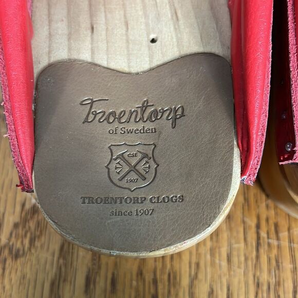 Red leather O’Keefe Troentorp Clogs size 40 or 9.5-10 Excellent condition - Picture 4 of 8